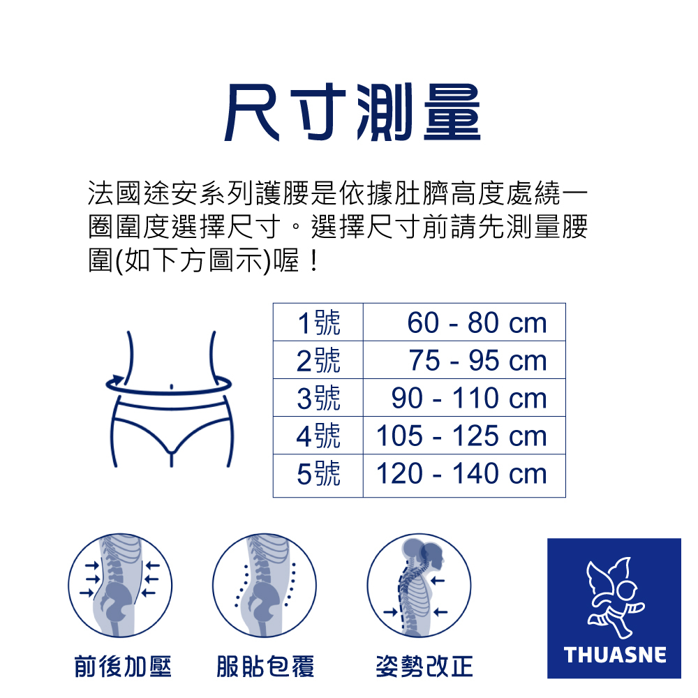 0871親膚型護腰尺寸表